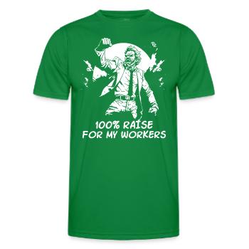 Augmentation de salaire pour les travailleurs de la classe ouvrière - T-shirt sport Homme - vert - Devant - AI Model Male 178 dark (178cm)