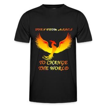 Phönix geboren aus Asche, um die Welt zu verändern - Männer Funktions-T-Shirt - Schwarz - Vorne - AI Model Male 178 dark (178cm)