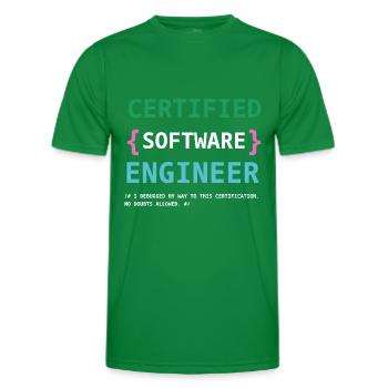 Lustiger zertifizierter Softwareentwickler - Männer Funktions-T-Shirt - Kelly Green - Vorne - AI Model Male 178 dark (178cm)