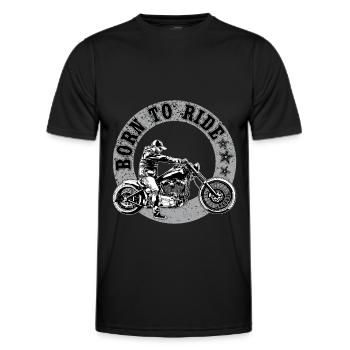 Motorrad. zum Fahren geboren. - Männer Funktions-T-Shirt - Schwarz - Vorne - AI Model Male 178 dark (178cm)