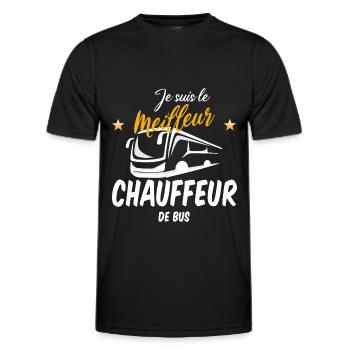 Meilleur chauffeur de bus - T-shirt sport Homme - noir - Devant - AI Model Male 178 dark (178cm)