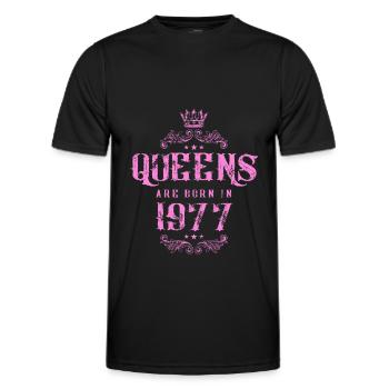 born in 1977 - Men's Functional T-Shirt - black - Front - AI Model Male 178 dark (178cm)