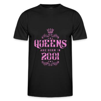 born in 2001 - Men's Functional T-Shirt - black - Front - AI Model Male 178 dark (178cm)