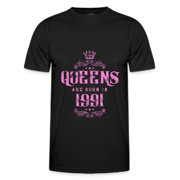 born in 1991 - Men's Functional T-Shirt - black - Front - AI Model Male 178 dark (178cm)