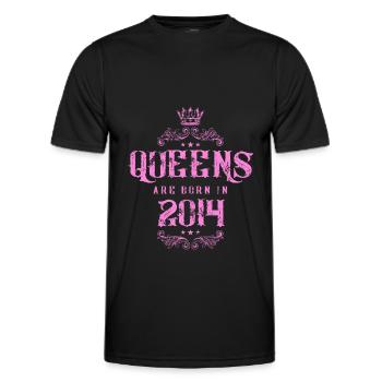 born in 2014 - Men's Functional T-Shirt - black - Front - AI Model Male 178 dark (178cm)