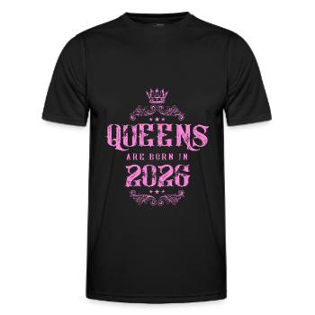 born in 2026 - Men's Functional T-Shirt - black - Front - AI Model Male 178 dark (178cm)