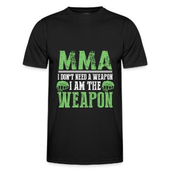 keine waffen mma - Männer Funktions-T-Shirt - Schwarz - Vorne - AI Model Male 178 dark (178cm)