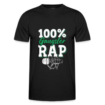 100% Gangster Rap - Men's Functional T-Shirt - black - Front - AI Model Male 178 dark (178cm)