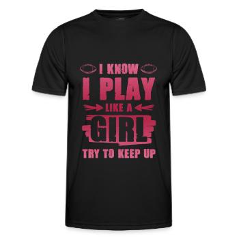 fille fille football - T-shirt sport Homme - noir - Devant - AI Model Male 178 dark (178cm)