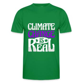 climate change protection - Men's Functional T-Shirt - kelly green - Front - AI Model Male 178 dark (178cm)