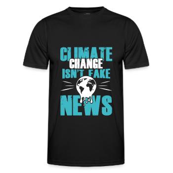 climate change protection - Men's Functional T-Shirt - black - Front - AI Model Male 178 dark (178cm)