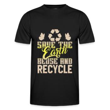 recycle planet umweltschutz - Männer Funktions-T-Shirt - Schwarz - Vorne - AI Model Male 178 dark (178cm)