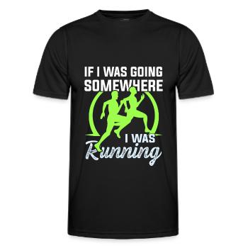 running slogan - Men's Functional T-Shirt - black - Front - AI Model Male 178 dark (178cm)