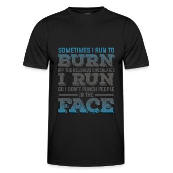 condition physique de la course - T-shirt sport Homme - noir - Devant - AI Model Male 178 dark (178cm)