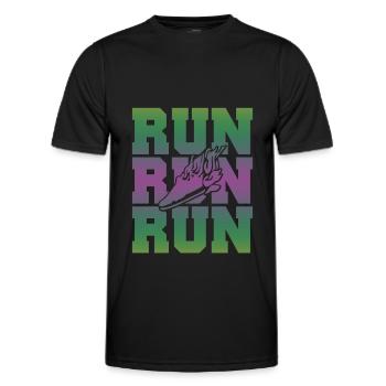 rennen run - Männer Funktions-T-Shirt - Schwarz - Vorne - AI Model Male 178 dark (178cm)