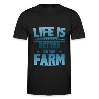La vie des agriculteurs est meilleure - T-shirt sport Homme - noir - Devant - AI Model Male 178 dark (178cm)