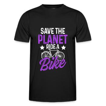 save the planet fahrrad - Männer Funktions-T-Shirt - Schwarz - Vorne - AI Model Male 178 dark (178cm)