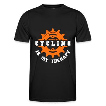 bicycle therapy - Men's Functional T-Shirt - black - Front - AI Model Male 178 dark (178cm)