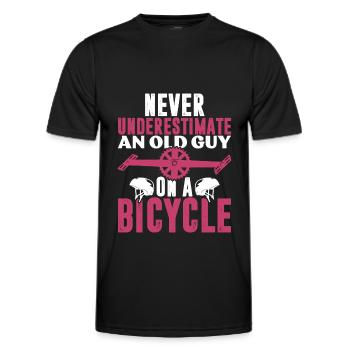 old man bike - Men's Functional T-Shirt - black - Front - AI Model Male 178 dark (178cm)