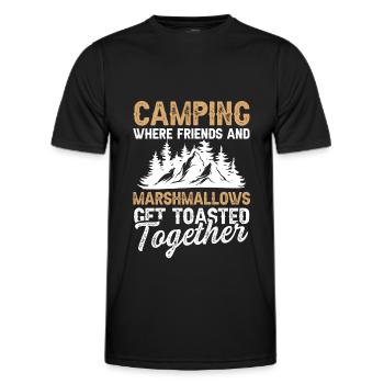 camping marshmallows - Men's Functional T-Shirt - black - Front - AI Model Male 178 dark (178cm)