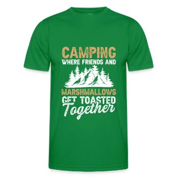 camping marshmallows - Men's Functional T-Shirt - kelly green - Front - AI Model Male 178 dark (178cm)