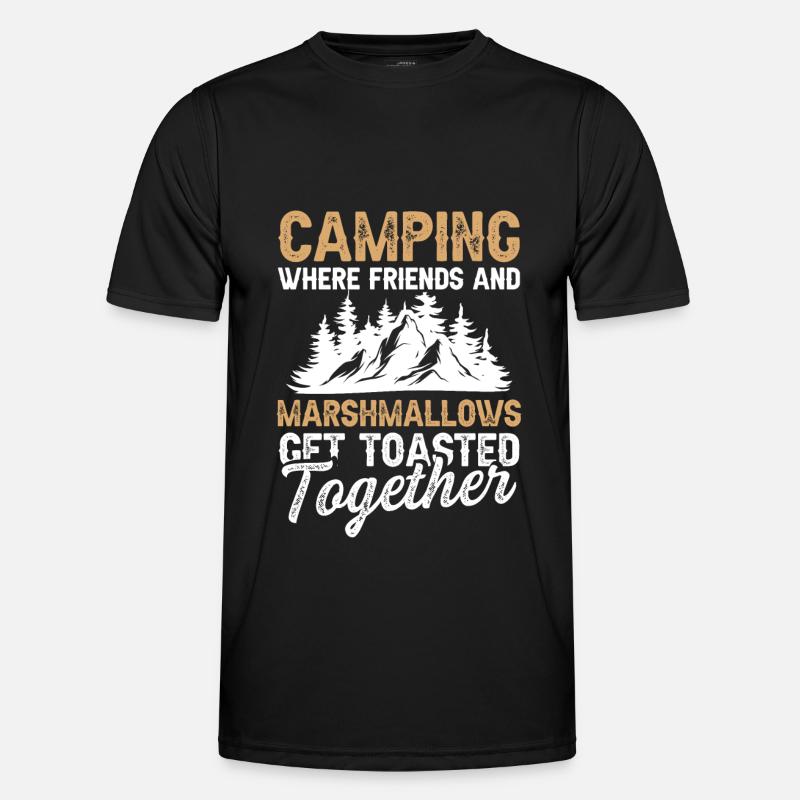 camping marshmallows - Men's Functional T-Shirt - black