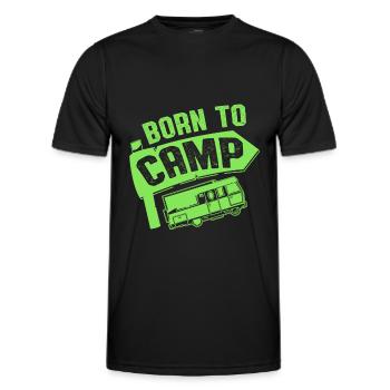 né au camp - T-shirt sport Homme - noir - Devant - AI Model Male 178 dark (178cm)