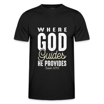 God leads Bible - Men's Functional T-Shirt - black - Front - AI Model Male 178 dark (178cm)