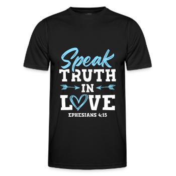 bible de la vérité dans l’amour - T-shirt sport Homme - noir - Devant - AI Model Male 178 dark (178cm)