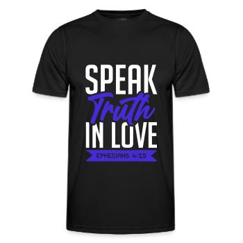 la vérité dans l’amour - T-shirt sport Homme - noir - Devant - AI Model Male 178 dark (178cm)