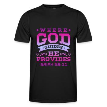 God leads - Men's Functional T-Shirt - black - Front - AI Model Male 178 dark (178cm)