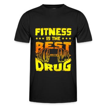 fitness best drug - Men's Functional T-Shirt - black - Front - AI Model Male 178 dark (178cm)
