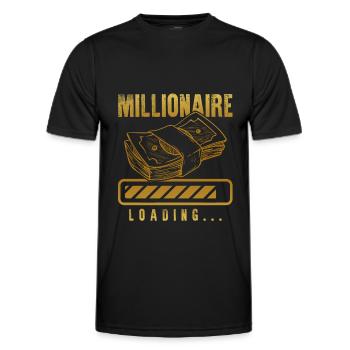 chargement millionnaire - T-shirt sport Homme - noir - Devant - AI Model Male 178 dark (178cm)