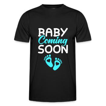 baby coming soon - Men's Functional T-Shirt - black - Front - AI Model Male 178 dark (178cm)