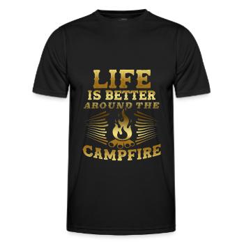 feu de camp - T-shirt sport Homme - noir - Devant - AI Model Male 178 dark (178cm)