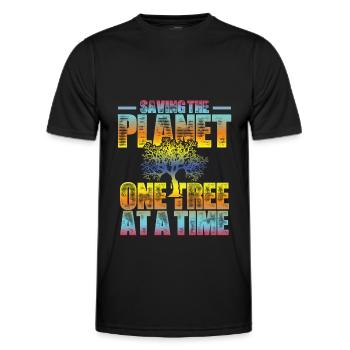sauver l’arbre de la planète - T-shirt sport Homme - noir - Devant - AI Model Male 178 dark (178cm)