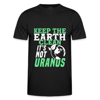 erde sauber halten - Männer Funktions-T-Shirt - Schwarz - Vorne - AI Model Male 178 dark (178cm)