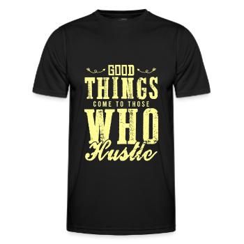 arbeit hustle - Männer Funktions-T-Shirt - Schwarz - Vorne - AI Model Male 178 dark (178cm)