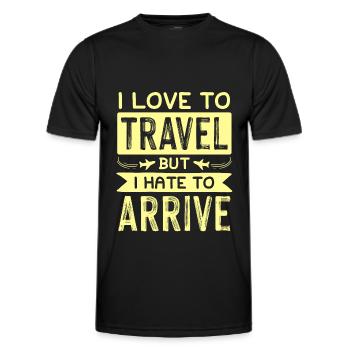Travel travel holidays - Men's Functional T-Shirt - black - Front - AI Model Male 178 dark (178cm)