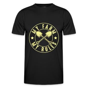 meine farm mein gesetz - Männer Funktions-T-Shirt - Schwarz - Vorne - AI Model Male 178 dark (178cm)