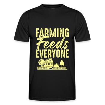 farm farming - Men's Functional T-Shirt - black - Front - AI Model Male 178 dark (178cm)