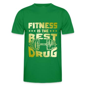 fitness best drug - Men's Functional T-Shirt - kelly green - Front - AI Model Male 178 dark (178cm)