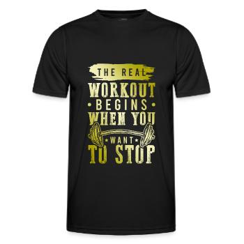workout fitness - Männer Funktions-T-Shirt - Schwarz - Vorne - AI Model Male 178 dark (178cm)
