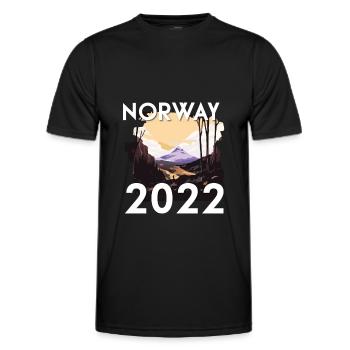 Norway 2022 - Men's Functional T-Shirt - black - Front - AI Model Male 178 dark (178cm)