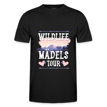 Wildlife Mädels Tour - Männer Funktions-T-Shirt - Schwarz - Vorne - AI Model Male 178 dark (178cm)