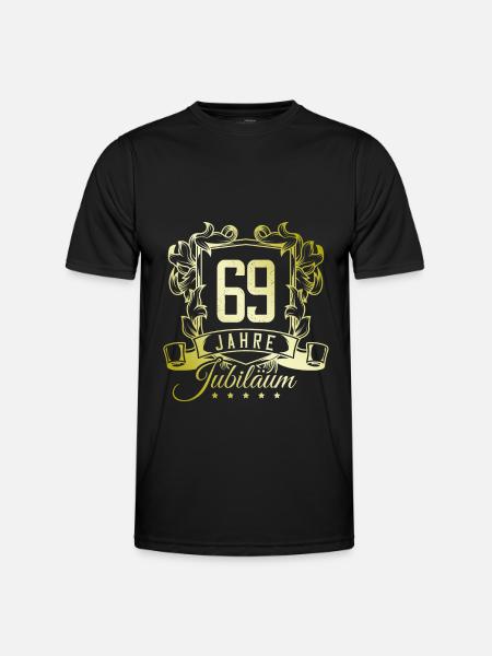 69 Zahl Wappen - Männer Funktions-T-Shirt - Schwarz