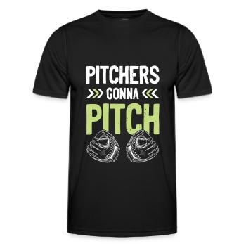 Lanceur de baseball - T-shirt sport Homme - noir - Devant - AI Model Male 178 dark (178cm)