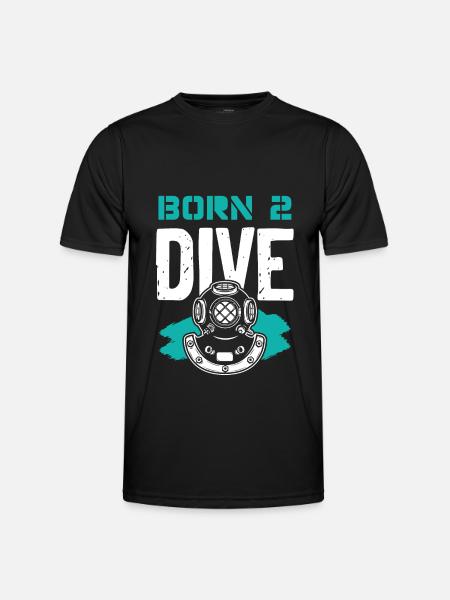Born to dive - Men's Functional T-Shirt - black