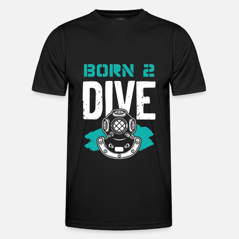 Born to dive - Men's Functional T-Shirt - black