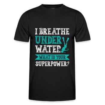 Diving Superpower - Men's Functional T-Shirt - black - Front - AI Model Male 178 dark (178cm)